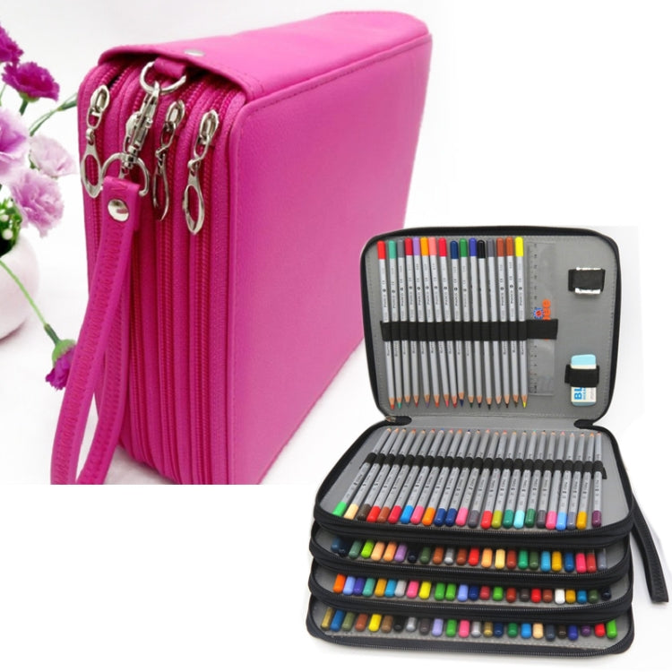 PU หนังดินสอกรณี 184 หลุมขนาดใหญ่ความจุดินสอสีกระเป๋ากล่องอเนกประสงค์ Pencilcase อุปกรณ์ศิลปะของขวัญ