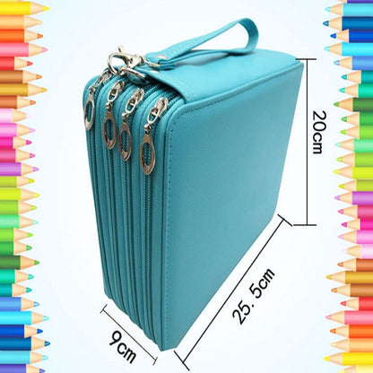 PU หนังดินสอกรณี 184 หลุมขนาดใหญ่ความจุดินสอสีกระเป๋ากล่องอเนกประสงค์ Pencilcase อุปกรณ์ศิลปะของขวัญ