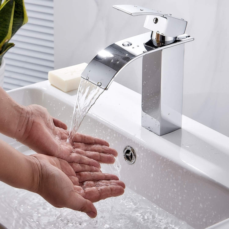 KOEN น้ำตกห้องน้ำก๊อกน้ำอ่างล้างจานผสมแตะก๊อกน้ำร้อนและเย็น, KOEN Waterfall Bathroom Faucet