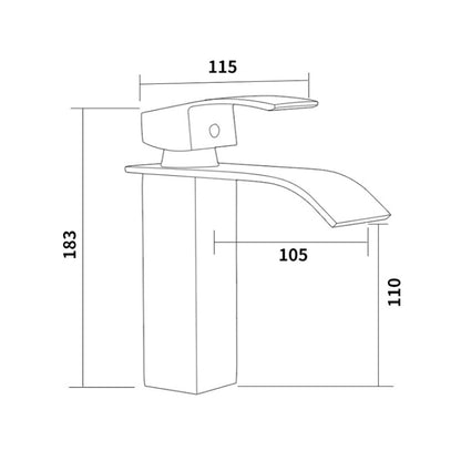 KOEN น้ำตกห้องน้ำก๊อกน้ำอ่างล้างจานผสมแตะก๊อกน้ำร้อนและเย็น, KOEN Waterfall Bathroom Faucet