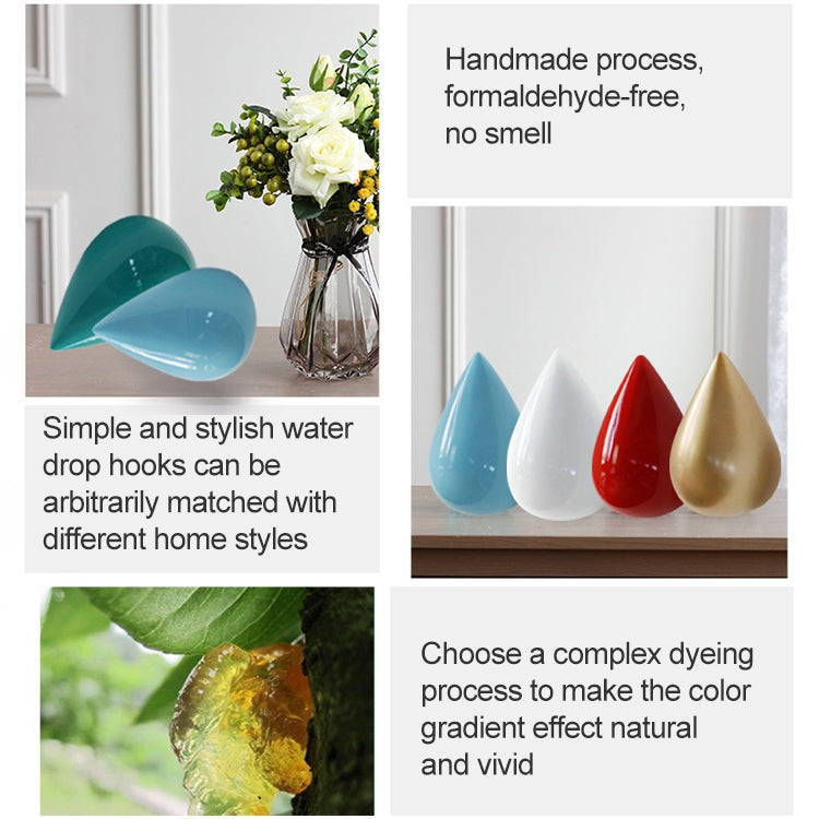 Creative หยดน้ำ Wall Hooks ตกแต่งบ้านเรซิ่นภาพจิตรกรรมฝาผนัง 3D Coat Hook ตะขอเดี่ยวแขวนผนัง, Big Size, Small Size