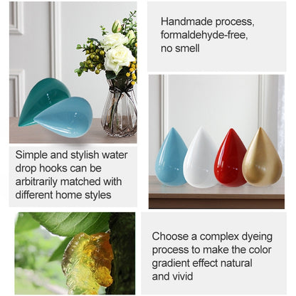 Creative หยดน้ำ Wall Hooks ตกแต่งบ้านเรซิ่นภาพจิตรกรรมฝาผนัง 3D Coat Hook ตะขอเดี่ยวแขวนผนัง, Big Size, Small Size