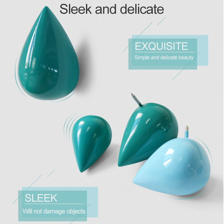 Creative หยดน้ำ Wall Hooks ตกแต่งบ้านเรซิ่นภาพจิตรกรรมฝาผนัง 3D Coat Hook ตะขอเดี่ยวแขวนผนัง, Big Size, Small Size