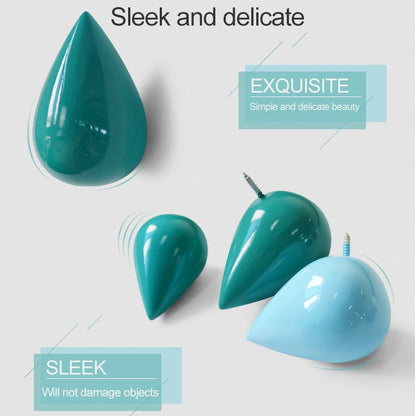 Creative หยดน้ำ Wall Hooks ตกแต่งบ้านเรซิ่นภาพจิตรกรรมฝาผนัง 3D Coat Hook ตะขอเดี่ยวแขวนผนัง, Big Size, Small Size