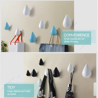 Creative หยดน้ำ Wall Hooks ตกแต่งบ้านเรซิ่นภาพจิตรกรรมฝาผนัง 3D Coat Hook ตะขอเดี่ยวแขวนผนัง, Big Size, Small Size