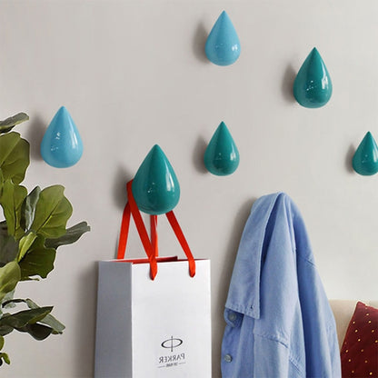 Creative หยดน้ำ Wall Hooks ตกแต่งบ้านเรซิ่นภาพจิตรกรรมฝาผนัง 3D Coat Hook ตะขอเดี่ยวแขวนผนัง, Big Size, Small Size