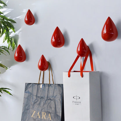 Creative หยดน้ำ Wall Hooks ตกแต่งบ้านเรซิ่นภาพจิตรกรรมฝาผนัง 3D Coat Hook ตะขอเดี่ยวแขวนผนัง, Big Size, Small Size