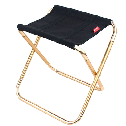 CLS ขนาดใหญ่ 7075 อลูมิเนียมอัลลอยด์เก้าอี้พับกลางแจ้งแบบพกพาบาร์บีคิวตกปลาเก้าอี้พับขนาด: 30x25x31cm, CLS Large 7075(Black)
