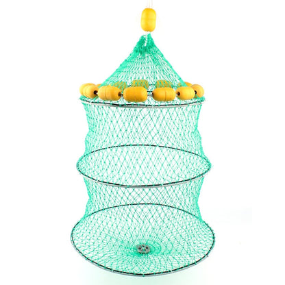 ทุ่นลอยน้ำกลางแจ้ง Fishnet 3 วงกลมพับกรงปลาแบบพกพา Multi-Float Sea Fishing Net, Buoyancy Fishnet