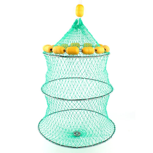 ทุ่นลอยน้ำกลางแจ้ง Fishnet 3 วงกลมพับกรงปลาแบบพกพา Multi-Float Sea Fishing Net, Buoyancy Fishnet