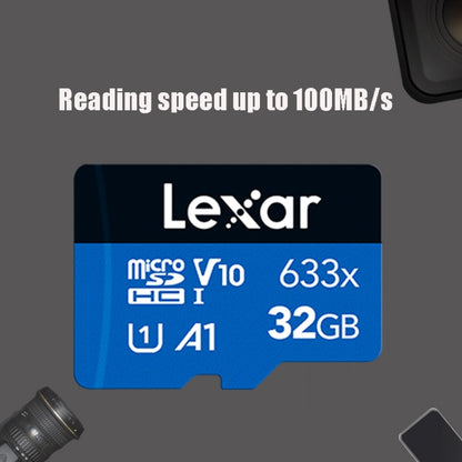 Lexar 633x32GB หน่วยความจำโทรศัพท์มือถือความเร็วสูง TF Card การ์ดหน่วยความจำเครื่องบันทึกการขับขี่, 32GB