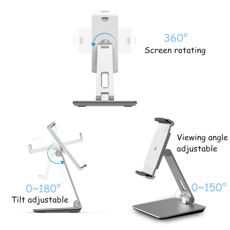 AP-7X ที่วางขาตั้งอะลูมิเนียมอเนกประสงค์แบบตั้งโต๊ะสำหรับโทรศัพท์และแท็บเล็ตพีซีขนาด 4.7-9.7 นิ้ว
