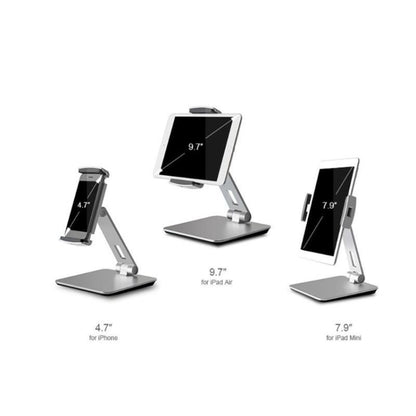 AP-7X ที่วางขาตั้งอะลูมิเนียมอเนกประสงค์แบบตั้งโต๊ะสำหรับโทรศัพท์และแท็บเล็ตพีซีขนาด 4.7-9.7 นิ้ว