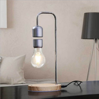 16W Magnetic Levitation ตกแต่งเทคโนโลยีของเล่น Bend LED ลอยหลอดไฟบ้านตารางโคมไฟ, Black
