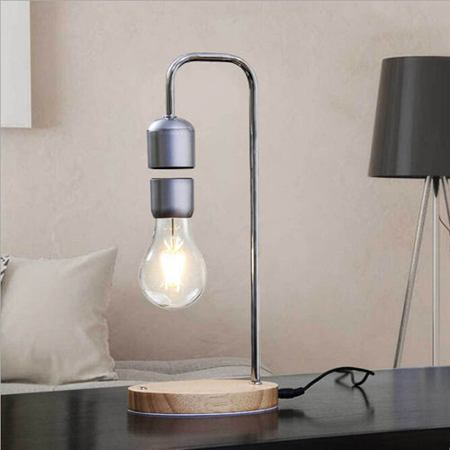 16W Magnetic Levitation ตกแต่งเทคโนโลยีของเล่น Bend LED ลอยหลอดไฟบ้านตารางโคมไฟ, Black