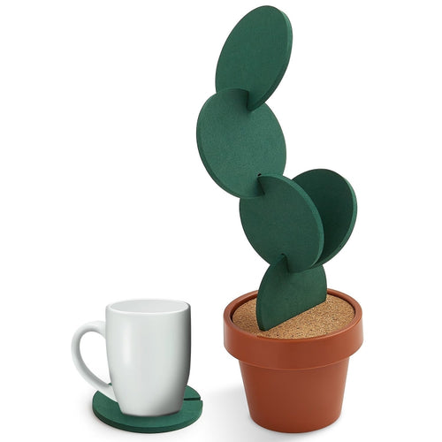 ความแปลกใหม่ DIY Cactus Coaster Anti-Skid ฉนวนกันความร้อนชา Pad Home Storage Desktop Multi-ฟังก์ชั่นตกแต่ง, Cactus Coaster