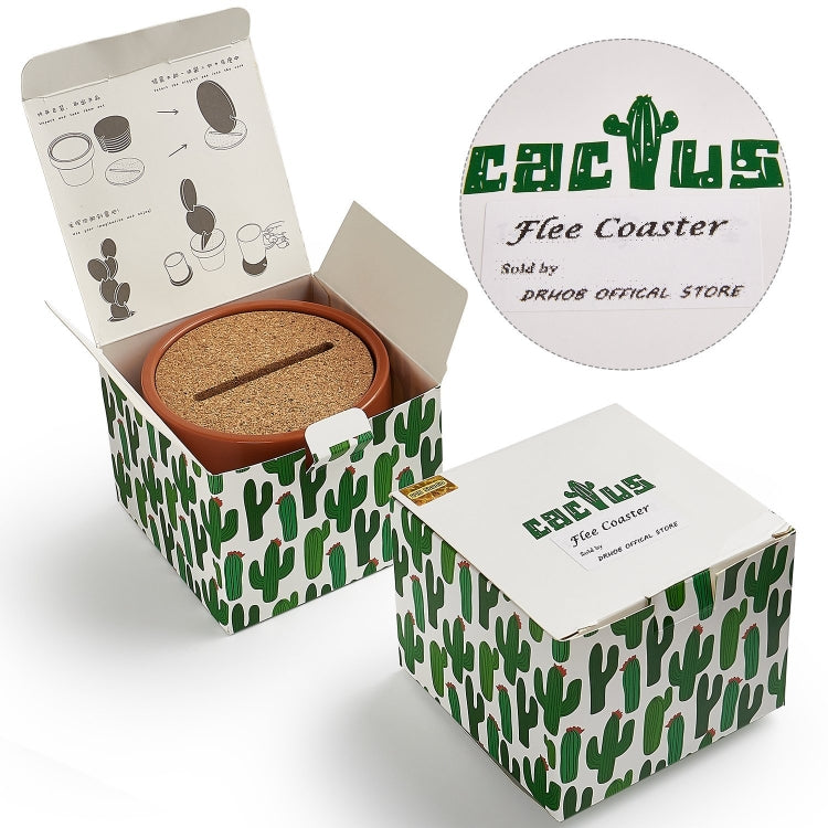 ความแปลกใหม่ DIY Cactus Coaster Anti-Skid ฉนวนกันความร้อนชา Pad Home Storage Desktop Multi-ฟังก์ชั่นตกแต่ง, Cactus Coaster