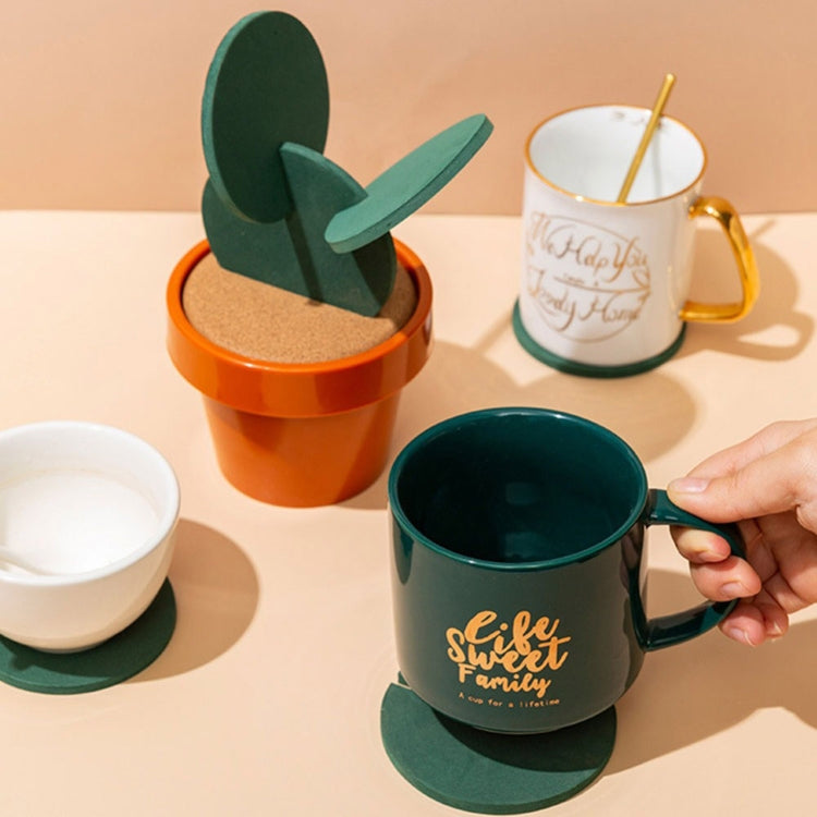 ความแปลกใหม่ DIY Cactus Coaster Anti-Skid ฉนวนกันความร้อนชา Pad Home Storage Desktop Multi-ฟังก์ชั่นตกแต่ง, Cactus Coaster