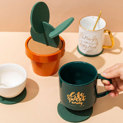ความแปลกใหม่ DIY Cactus Coaster Anti-Skid ฉนวนกันความร้อนชา Pad Home Storage Desktop Multi-ฟังก์ชั่นตกแต่ง, Cactus Coaster