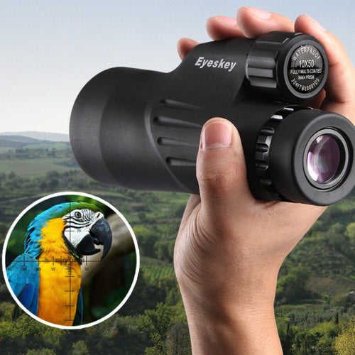 Eyeskey 10X50 กล้องโทรทรรศน์ที่วัดได้ขนาดใหญ่กำลังขยายสูง HD Low Light Night Vision กล้องส่องทางไกลตาข้างเดียวกันน้ำ, 10X50 Monocular
