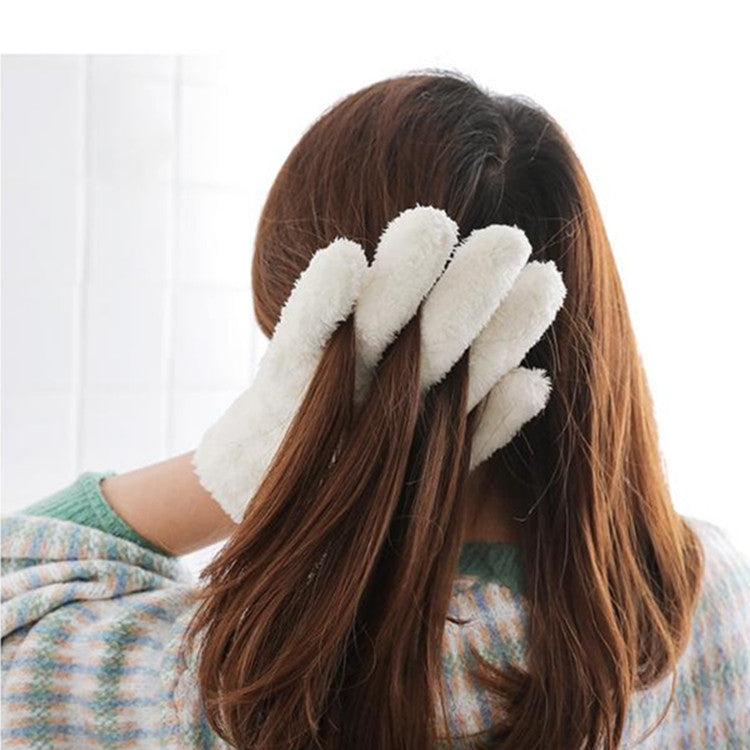 Singe ถุงมือผมแห้งเร็ว ถุงมือดูดซับกำมะหยี่ปะการังแห้งเร็ว