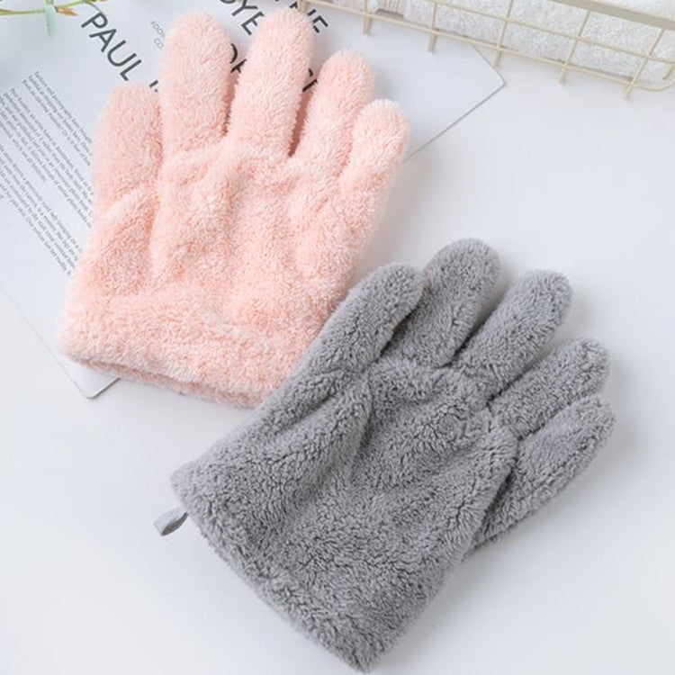 Singe ถุงมือผมแห้งเร็ว ถุงมือดูดซับกำมะหยี่ปะการังแห้งเร็ว
