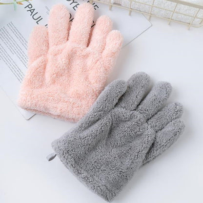 Singe ถุงมือผมแห้งเร็ว ถุงมือดูดซับกำมะหยี่ปะการังแห้งเร็ว