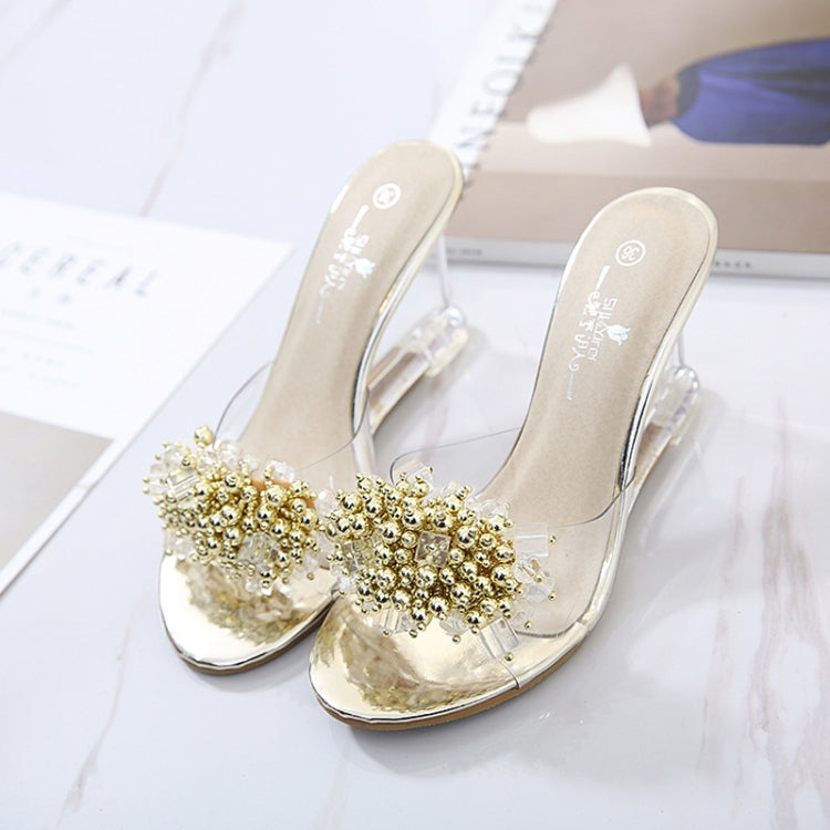 รองเท้าส้นเตารีดผู้หญิง Glass Rhinestone, 34, 35, 36, 37, 38, 39, 40, 41