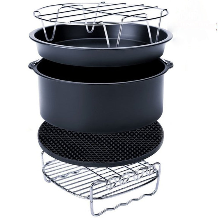 5 in 1 Fryer Accessory Set ชุดเครื่องทอดอากาศมัลติฟังก์ชั่น Grill Pizza Pan, 5 in 1 Set