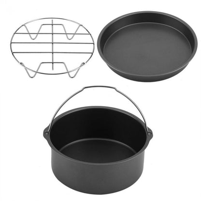5 in 1 Fryer Accessory Set ชุดเครื่องทอดอากาศมัลติฟังก์ชั่น Grill Pizza Pan, 5 in 1 Set