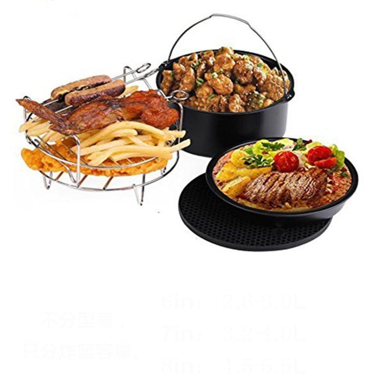 5 in 1 Fryer Accessory Set ชุดเครื่องทอดอากาศมัลติฟังก์ชั่น Grill Pizza Pan, 5 in 1 Set