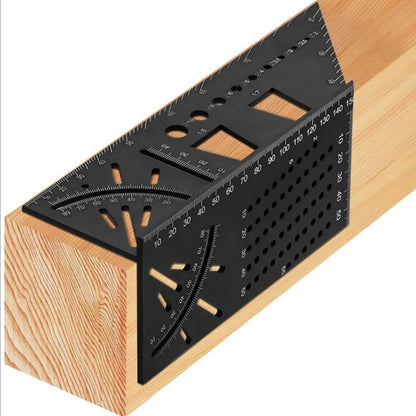 เกจวัดหยุดงานไม้ 3D อลูมิเนียมอัลลอยด์ไม้บรรทัดมุมมัลติฟังก์ชั่น, 3D Angle Ruler