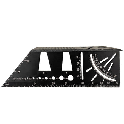 เกจวัดหยุดงานไม้ 3D อลูมิเนียมอัลลอยด์ไม้บรรทัดมุมมัลติฟังก์ชั่น, 3D Angle Ruler
