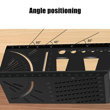 เกจวัดหยุดงานไม้ 3D อลูมิเนียมอัลลอยด์ไม้บรรทัดมุมมัลติฟังก์ชั่น, 3D Angle Ruler