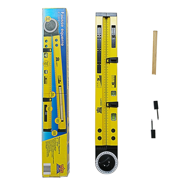0-270 องศา Multi-Function Line Gauge งานไม้ Scriber เข็มทิศวัดความลาดชันมุมเมตร, 0-270 Degrees Meter