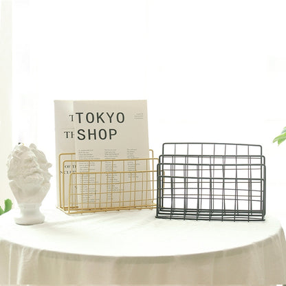 Wrought Iron Desktop Storage Rack ชั้นวางนิตยสาร