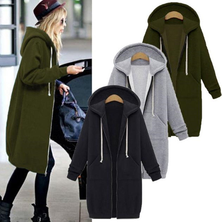 เสื้อสเวตเตอร์คลุมด้วยผ้าแขนยาวผู้หญิงในเสื้อโค้ทยาว, S, M, L