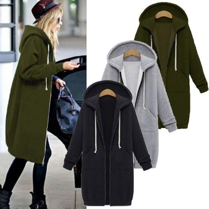เสื้อสเวตเตอร์คลุมด้วยผ้าแขนยาวผู้หญิงในเสื้อโค้ทยาว, S, M, L