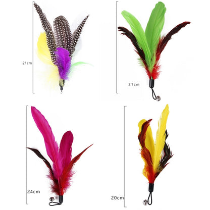 ของเล่นแมว Feather Telescopic Sticks แมวตลก, 11 In 1 Cat Toy