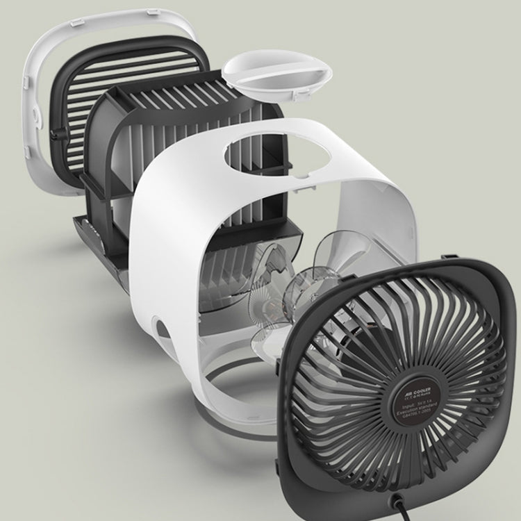 มินิมัลติฟังก์ชั่นความชื้นพัดลมอโรมาแบบพกพา Office Home Desktop Air Conditioner พัดลม