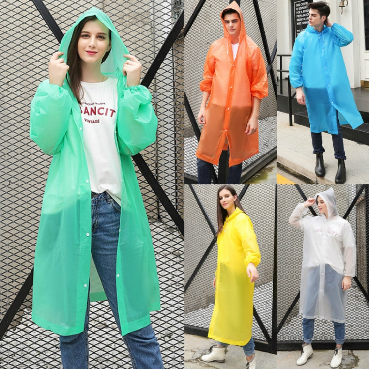 PEVA สิ่งแวดล้อมเสื้อกันฝนโปร่งใสเสื้อกันฝนเดินป่ากลางแจ้งสยาม