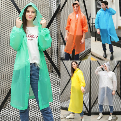 PEVA สิ่งแวดล้อมเสื้อกันฝนโปร่งใสเสื้อกันฝนเดินป่ากลางแจ้งสยาม