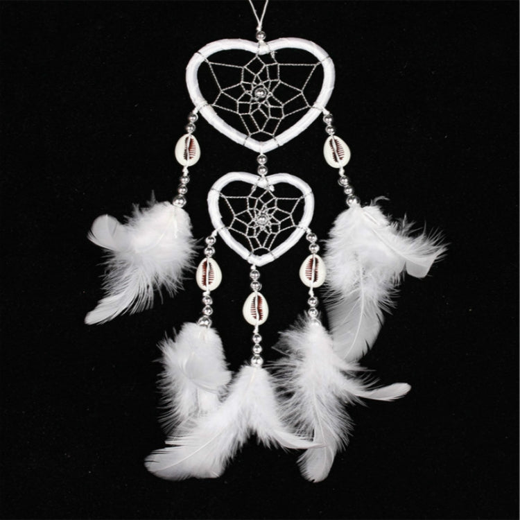 2 ชิ้นจี้ Dreamcatcher ขึ้นและลงแหวนคู่พีชหัวใจฝันจับ