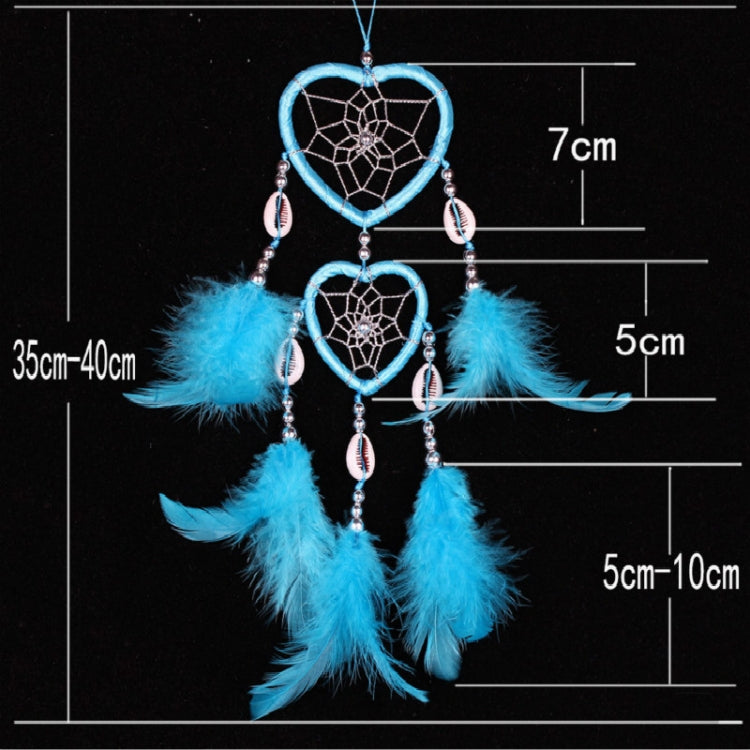 2 ชิ้นจี้ Dreamcatcher ขึ้นและลงแหวนคู่พีชหัวใจฝันจับ