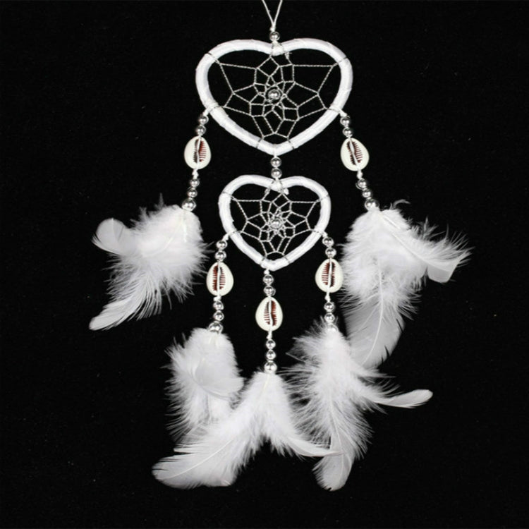 2 ชิ้นจี้ Dreamcatcher ขึ้นและลงแหวนคู่พีชหัวใจฝันจับ