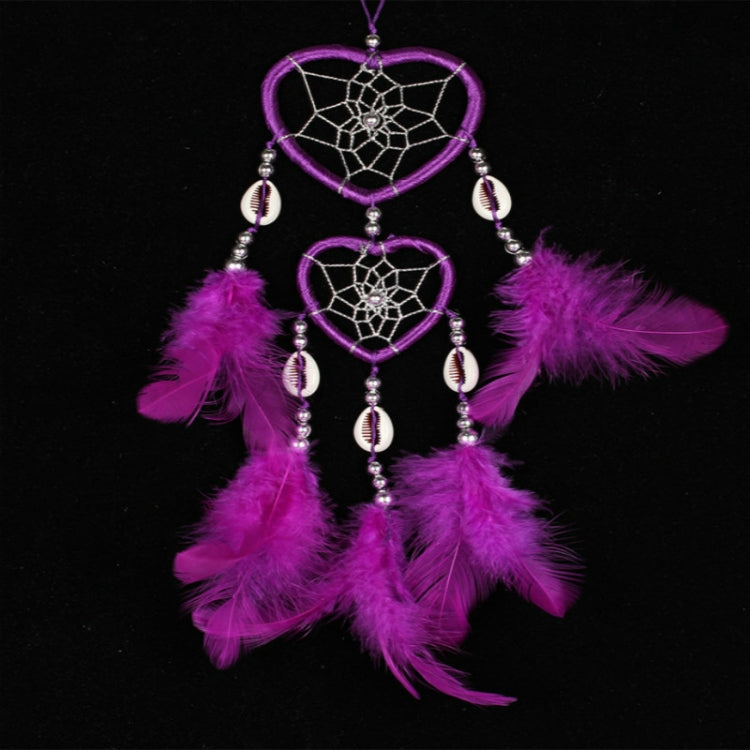 2 ชิ้นจี้ Dreamcatcher ขึ้นและลงแหวนคู่พีชหัวใจฝันจับ