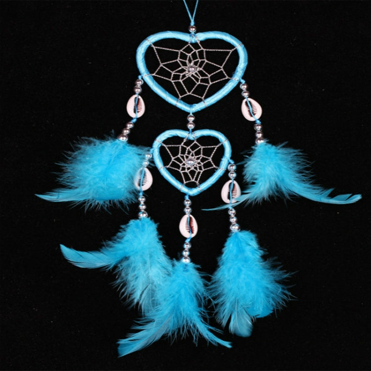 2 ชิ้นจี้ Dreamcatcher ขึ้นและลงแหวนคู่พีชหัวใจฝันจับ