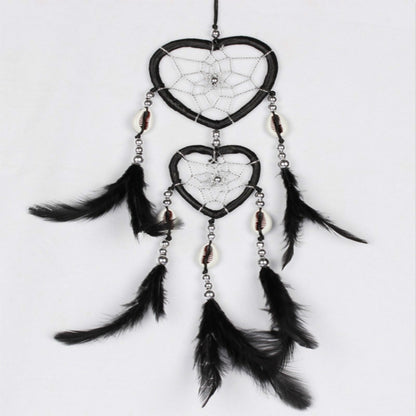 2 ชิ้นจี้ Dreamcatcher ขึ้นและลงแหวนคู่พีชหัวใจฝันจับ