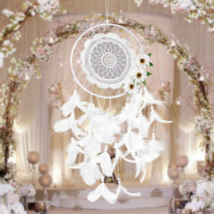 ดอกไม้สีขาวบริสุทธิ์ Dream Catcher งานฝีมือตกแต่งบ้าน, MS8021