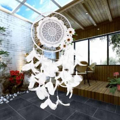 ดอกไม้สีขาวบริสุทธิ์ Dream Catcher งานฝีมือตกแต่งบ้าน, MS8021